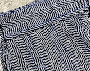 Gray Blue Pinstripe Pants Medium Dress Pants 33 Waist 29 Inseam 70&#39;s Trousers Preppy Flat Front Farah Trouser Straight Leg