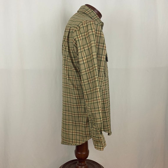 Tan Plaid Flannel Shirt Medium Men's Jacket Eight… - image 4