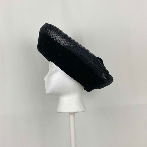 Black Wool Sculpted Halo Hat Small Mr. John Moder… - image 4