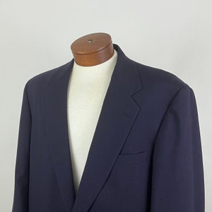 Navy Blue Blazer XL Extra Large 48R 48 Regular Sportcoat 90&#39;s 2 Gold Button Bespoke Couture The Hub NC Jacket Wool Sport coat