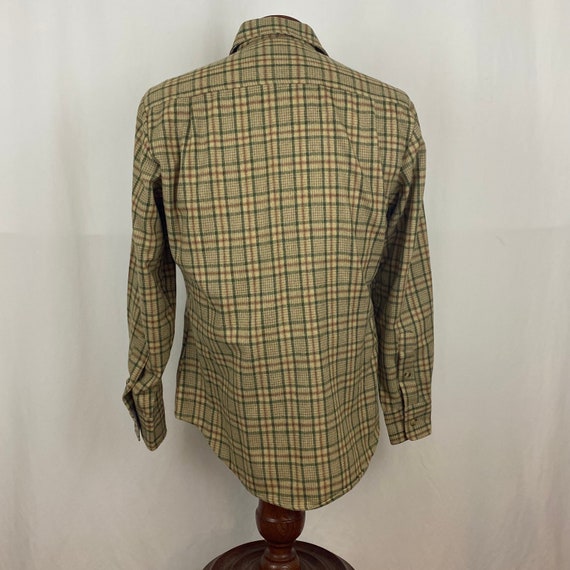 Tan Plaid Flannel Shirt Medium Men's Jacket Eight… - image 3