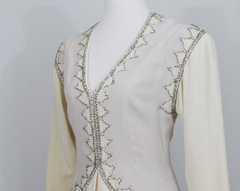 Vintage Bob Mackie Formal Dress, Bugle Bead Sequins, Size Medium