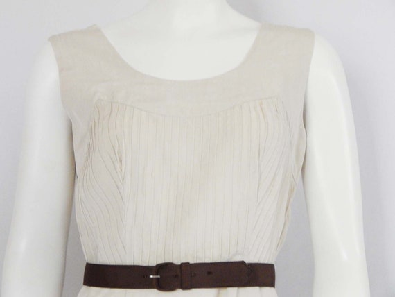 Taupe Sleeveless Fifties Dress Medium 50's Rockab… - image 3