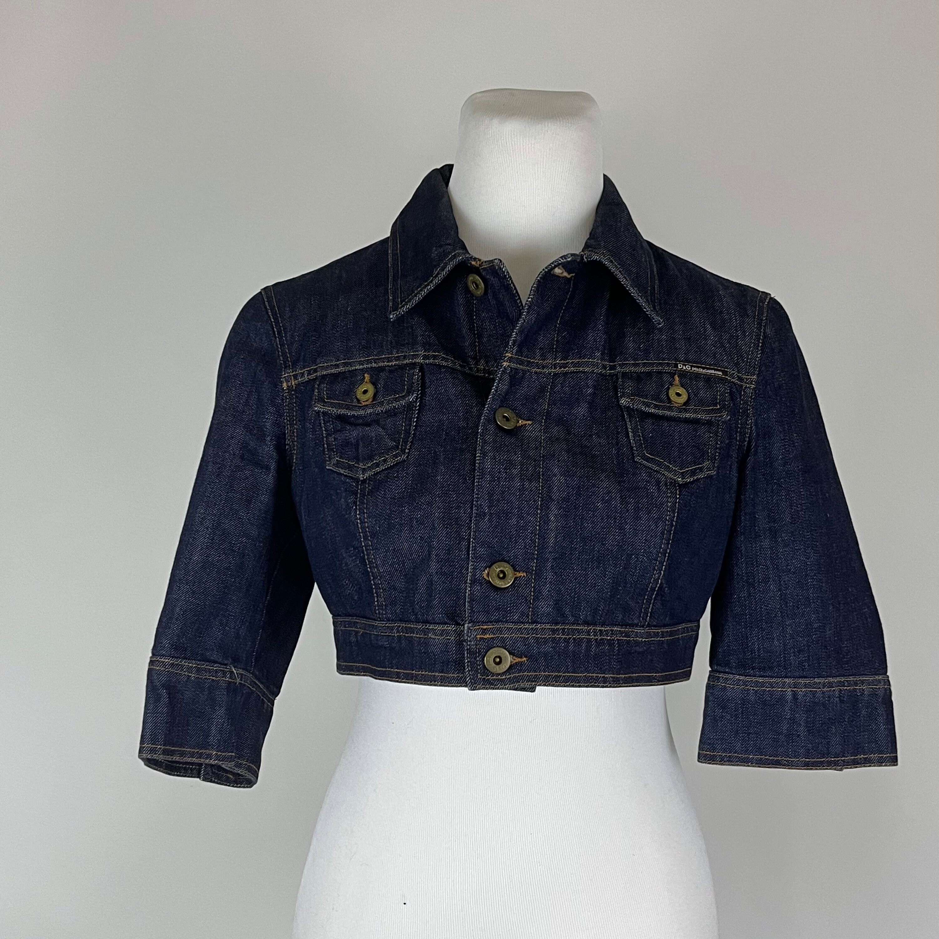 Dolce & Gabbana Cropped Jacket Small Denim Jean Jacket Early Dolce & Gabbana Cropped Jacket Small Denim Jean Jacket Early