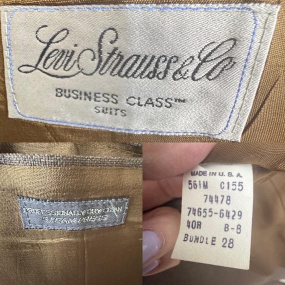 Brown Men's Suit 40R Medium Solid Polyester Tradi… - image 9