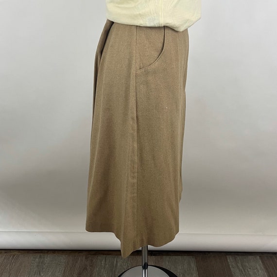 Khaki 70's Pencil Skirt Large Wool Blend Bon Wort… - image 7