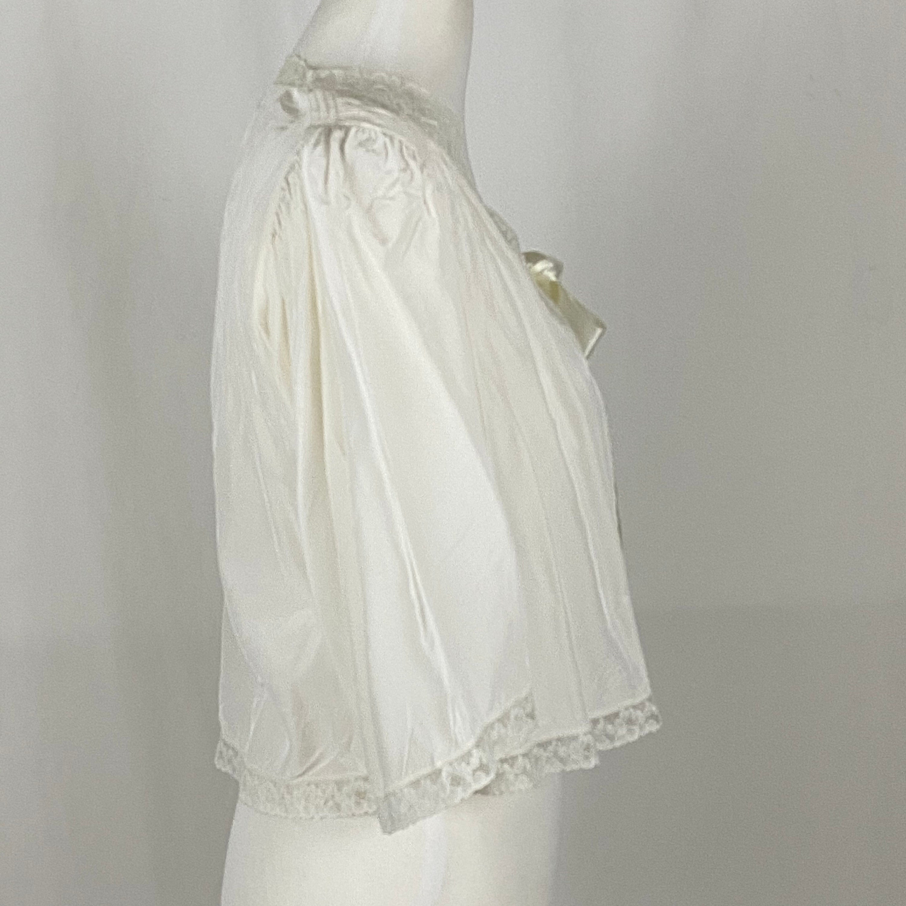 White Bed Jacket 1950's Medium Satin Lace Trim Fifties | Etsy
