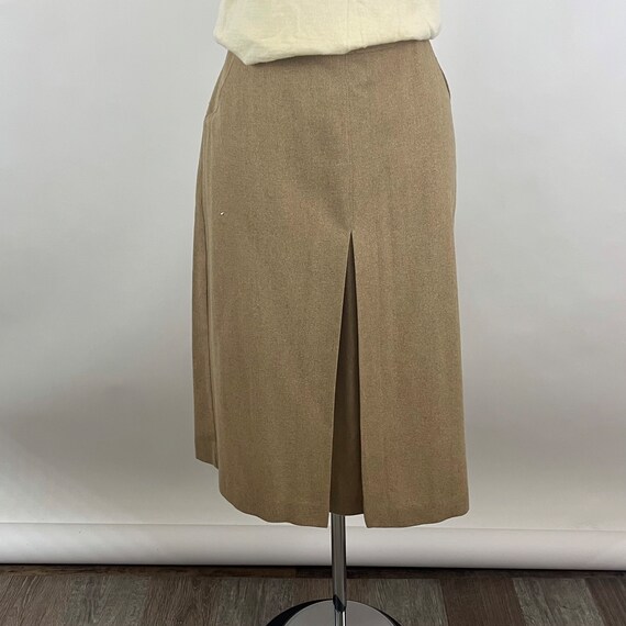 Khaki 70's Pencil Skirt Large Wool Blend Bon Wort… - image 4