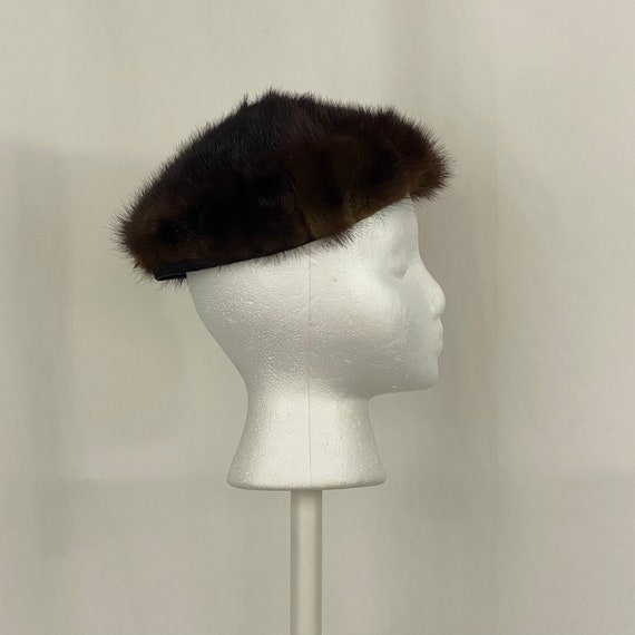 Lilly Dache Brown Mink Pillbox Hat Small Mink Fif… - image 5