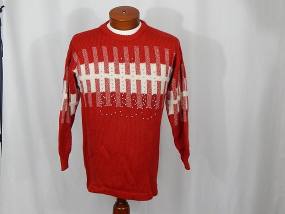 red and white christmas sweater