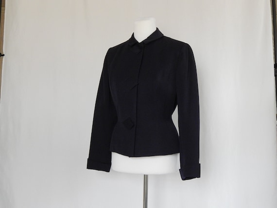 Midnight Blue Forties Blazer Small S Diamond Detai