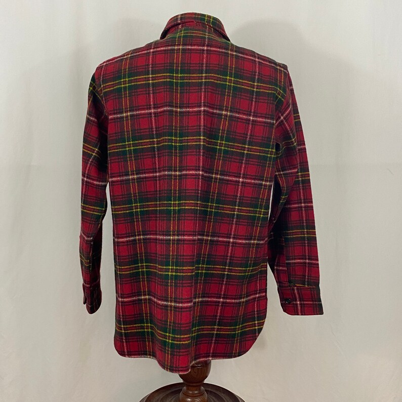 Red Plaid Flannel Shirt Large Men's Jacket Eighties - Etsy