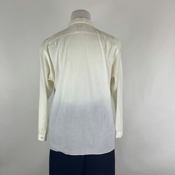 Off White 50’s Collared Blouse Large Long Sleeve … - image 4