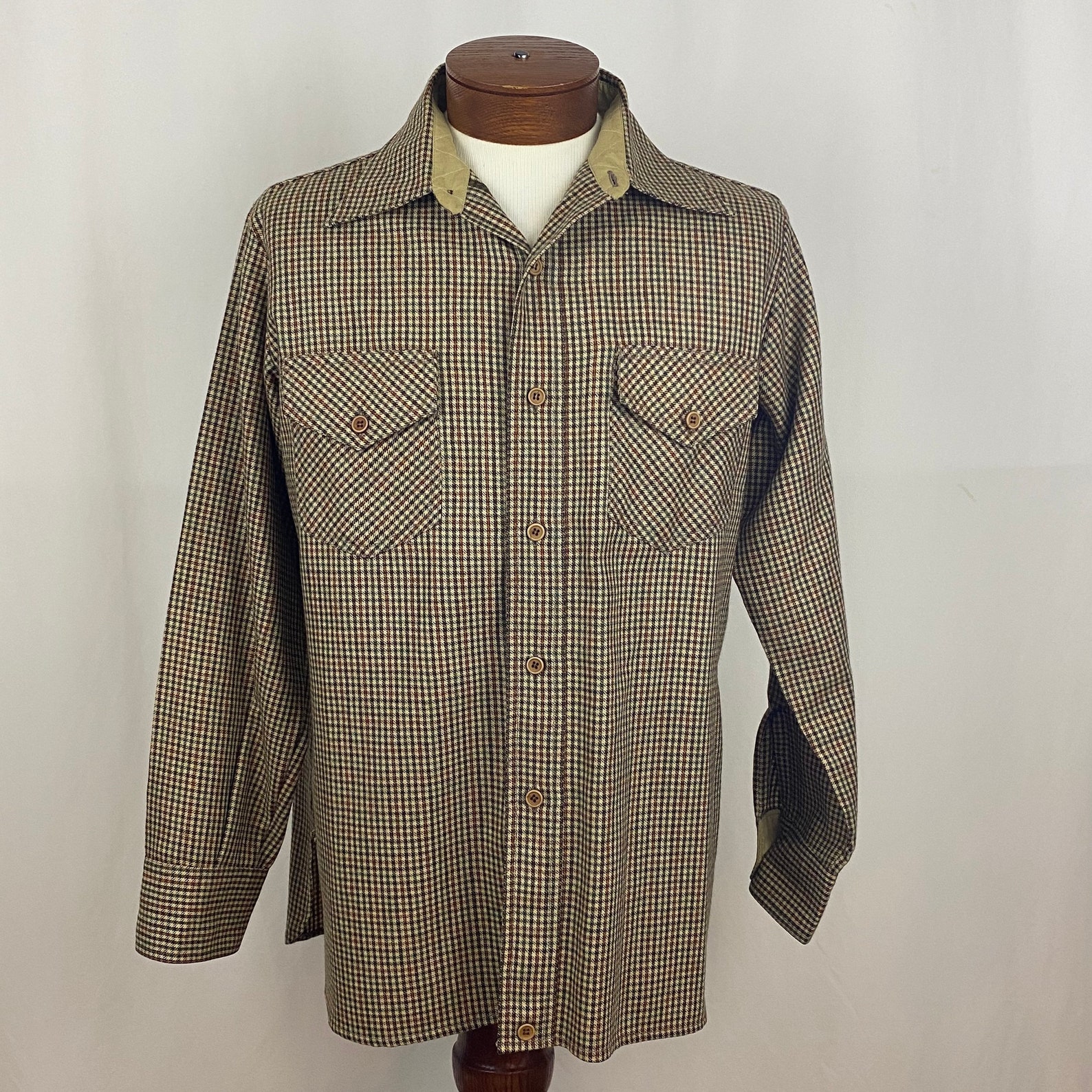 Tan Plaid Flannel Shirt Large Men's Jacket Eighties | Etsy