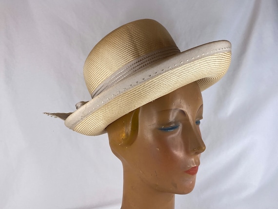 Halo Cream Wide Brim Hat with Bow Hat main image 2