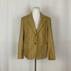 Tan Corduroy Boyfriend Blazer Small 80&#39;s Eighties Preppy Tan Beige Jacket Academic Fashion Professor