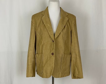 Blazer estilo boyfriend de pana color canela, pequeño, años 80, estilo preppy, chaqueta beige canela, estilo academia oscuro, profesor de moda