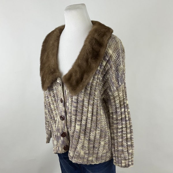 Rib Knit Cardigan Mink main image 1