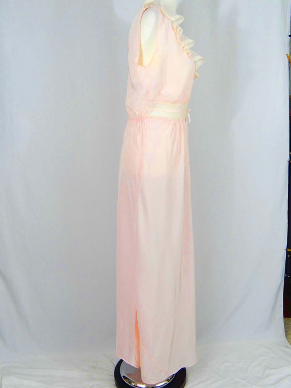 Pink 50's Night Gown Medium AS IS Slip Dress Crea… - image 4