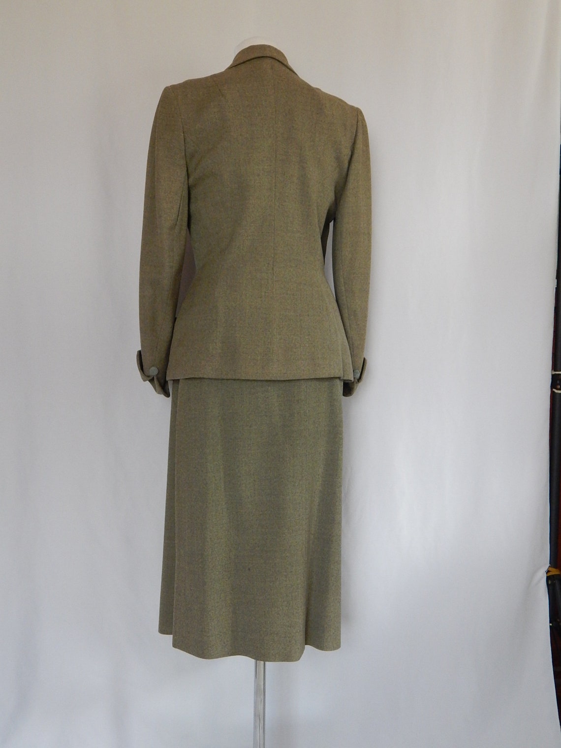 Sage Green Brown Forties Suit Small S Women's 2 Piece - Etsy