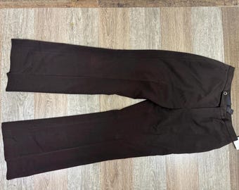 Brown Pants Medium 8 Trousers 90's Grace Elements Chocolate Brown High Waist Straight Leg