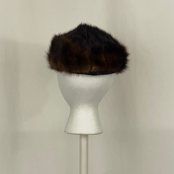 Lilly Dache Brown Mink Pillbox Hat Small Mink Fif… - image 4