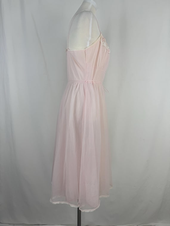 Vintage 50s Blush Pink Lace Slip Dress, Trousseau Lingerie (Medium) View 3