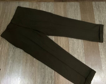 Brown 50's Cuffed Pants Small 32 Waist 29 Inseam Men's Dress Pants Cuff Preppy Trousers Minimal Hubbard Slacks