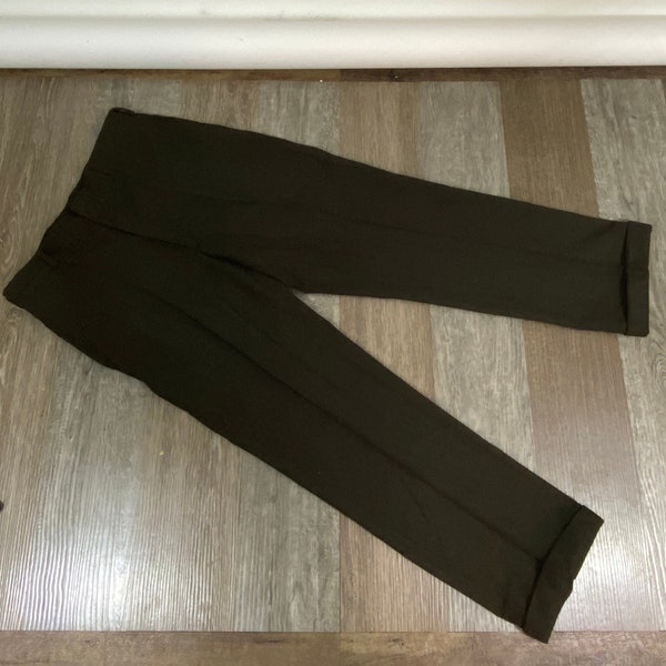 Brown 50's Cuffed Pants Small 32 Waist 29 Inseam Men's Dress Pants Cuff Preppy Trousers Minimal Hubbard Slacks