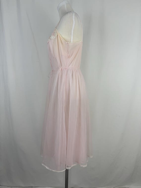 Vintage 50s Blush Pink Lace Slip Dress, Trousseau Lingerie (Medium) View 5