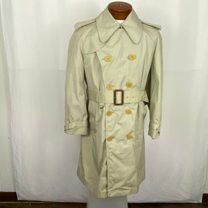 Tan Rain Coat Extra Large Overcoat Car Coat 1960s Sixties Solid Beige ...