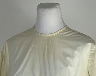 Cream 60’s Blouse Large 40 AIleen Pennington Off White Short Sleeve Shirt Shell Button Pin Up Rockabilly