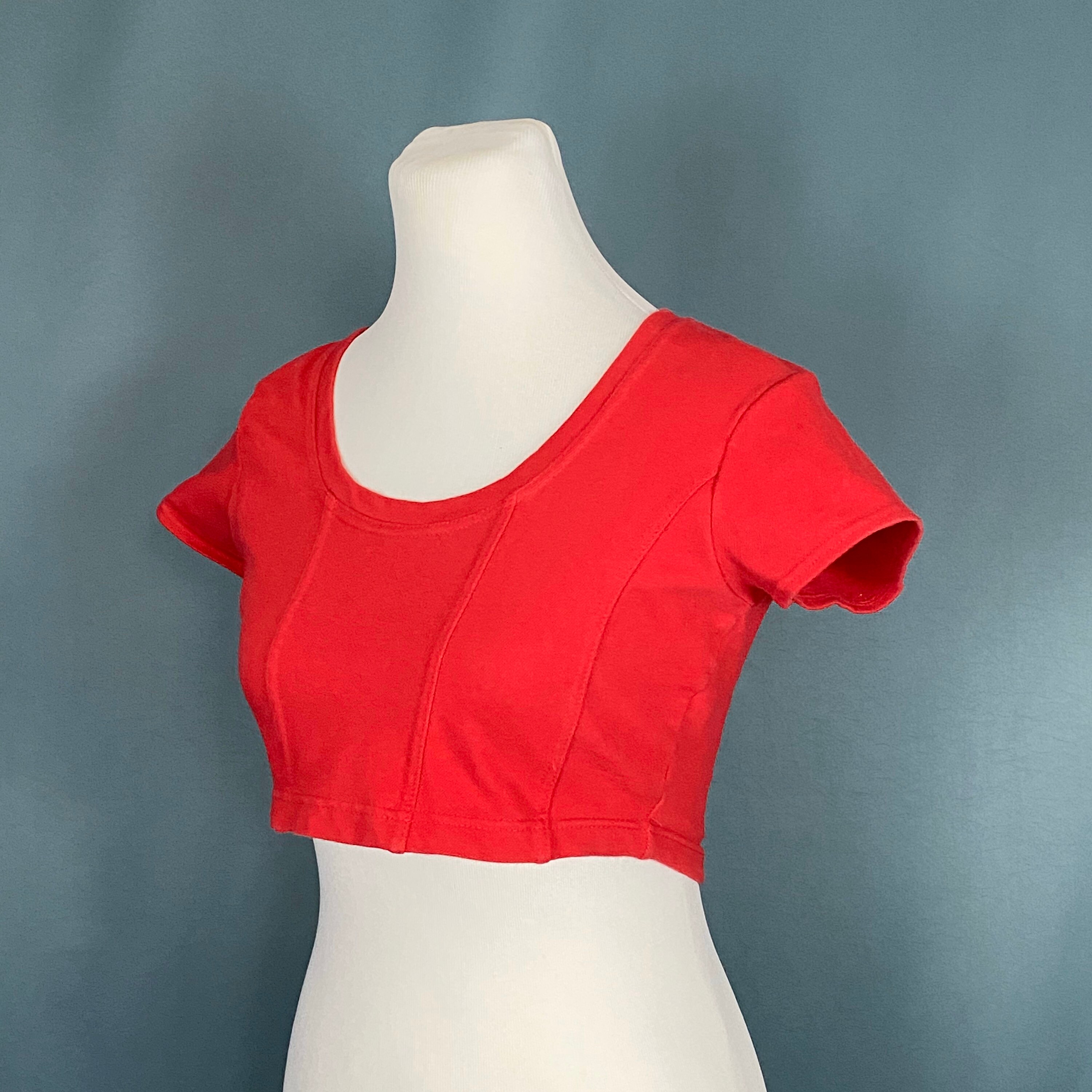plain red crop top