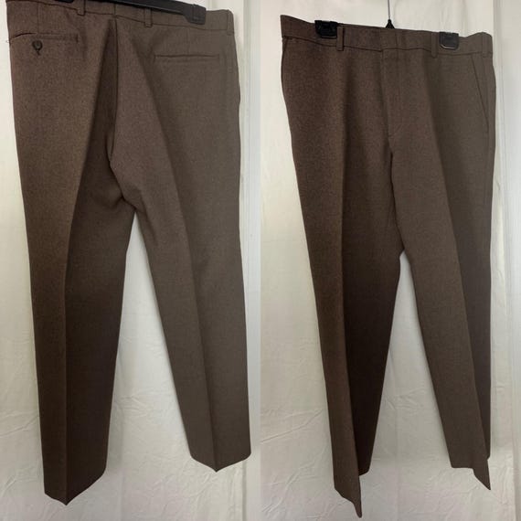 Brown Men's Suit 40R Medium Solid Polyester Tradi… - image 8