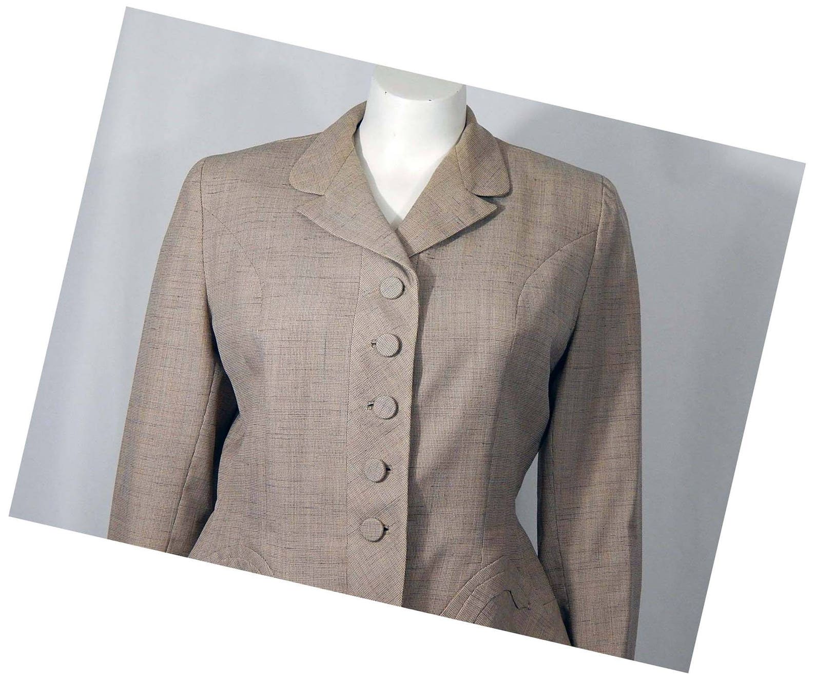 Peach Gray White Forties Suit Small 40's Orange 2 Piece - Etsy