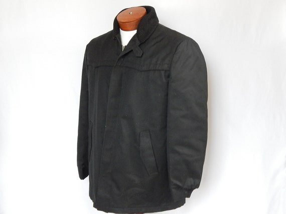 Black 70's Grandpa Jacket Large 40 Regular Workman Wo… - Gem