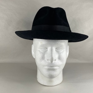 Black Fedora Small 7 70's Fabric Hat Men's All Weather Hat