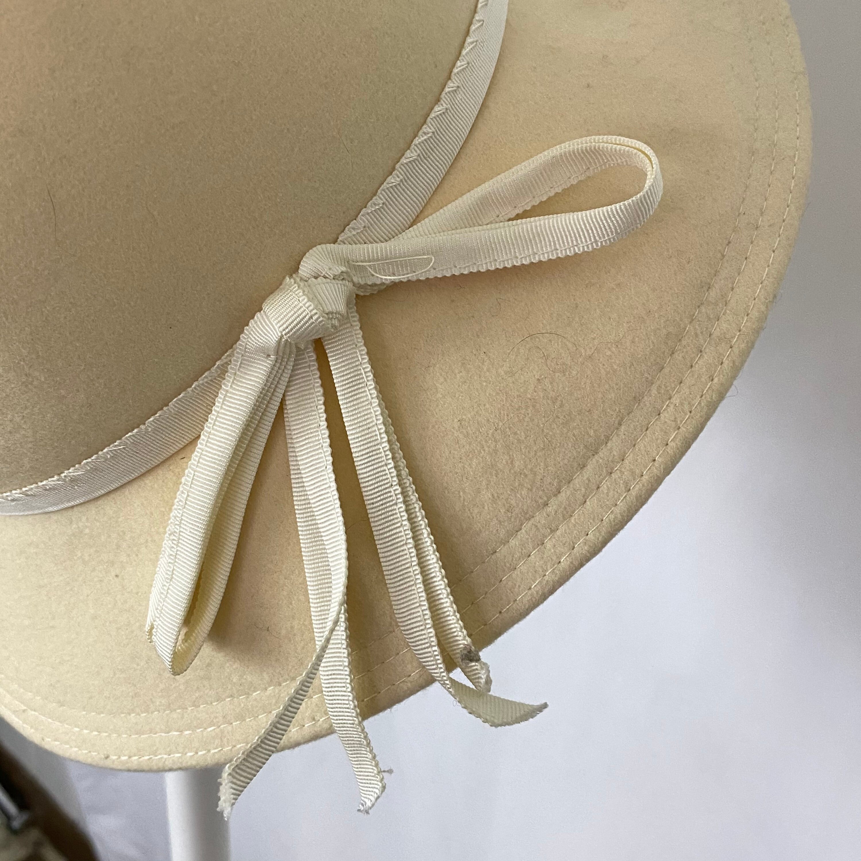 Cream Felt Fedora Small Women's Hat 