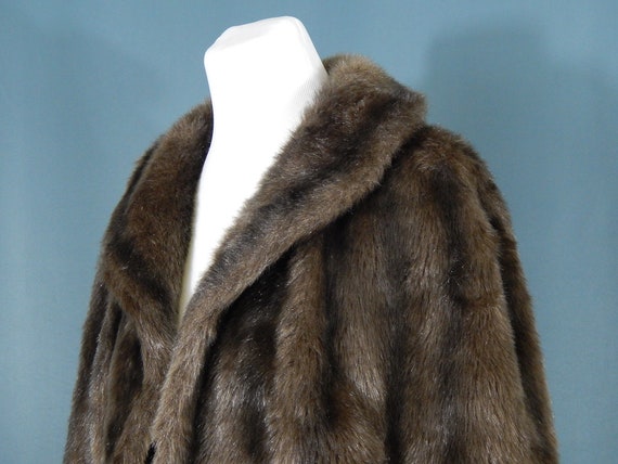 Brown Faux Fur Cape Small Stole Jacket Prom Forma… - image 2