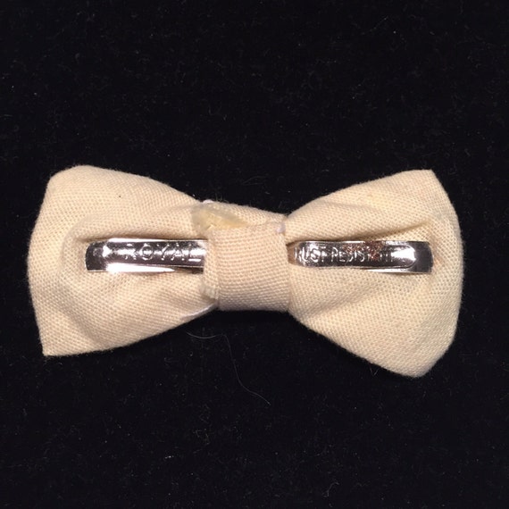 Pale Yellow Bow Tie Boys Clip On 60's Sixties Pla… - image 2