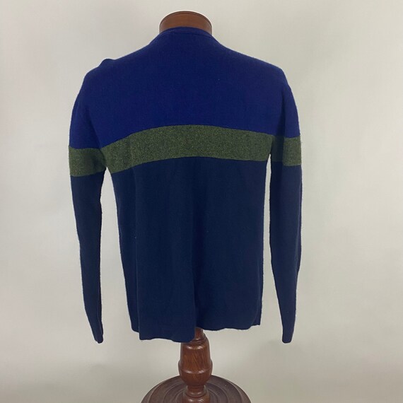 Blue Green Stripe 90's Sweater Medium Graphic Kni… - image 3