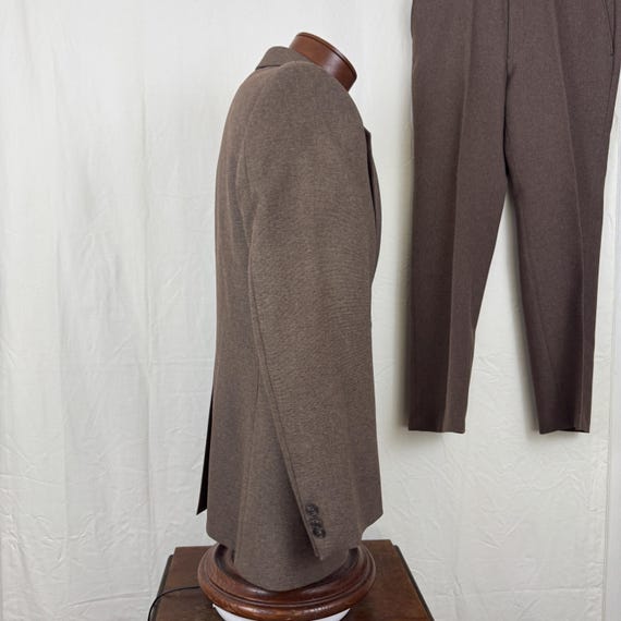Brown Men's Suit 40R Medium Solid Polyester Tradi… - image 5