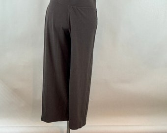 Purple Cropped Pants Small Gray Trousers Capri Women's Eileen Fisher Y2K Corporate Chic Minimalist High Waist Pants
