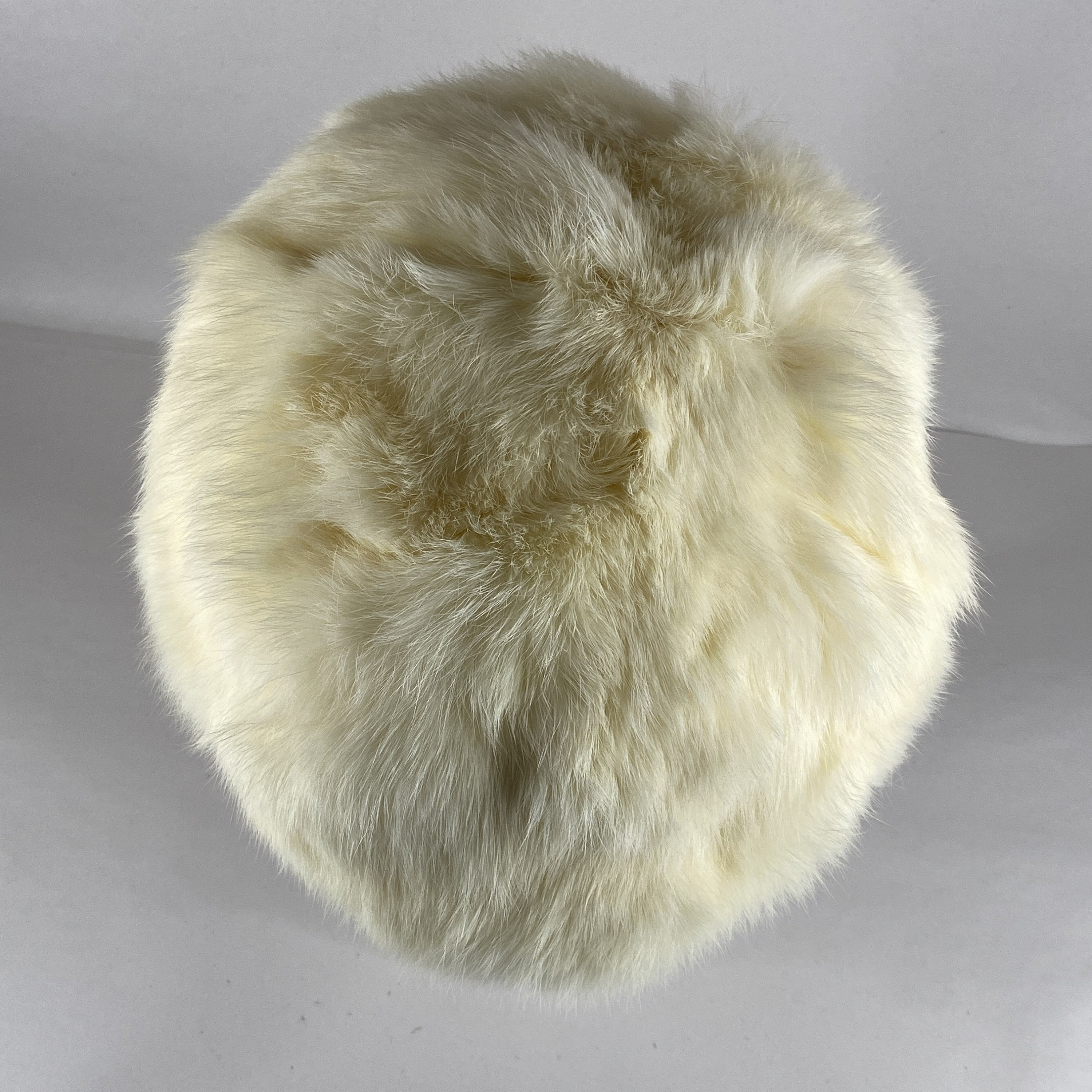 Rabbit Beret off White Hat Seventies Satin Edge Tam Pillbox  display picture 2