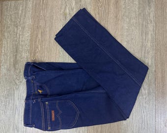 Wrangler Jeans XS Extra Small High Waist Dark Wash 26 Taille 29 Schrittlänge Dark Wash 70's Made in USA Wie Neu