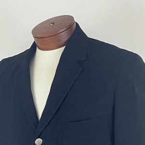 Navy Blue Medium 39R Sportcoat Blazer 70&#39;s Seventies Medium Leisure Suit Solid Sportcoat Chas. Creed 39 Regular