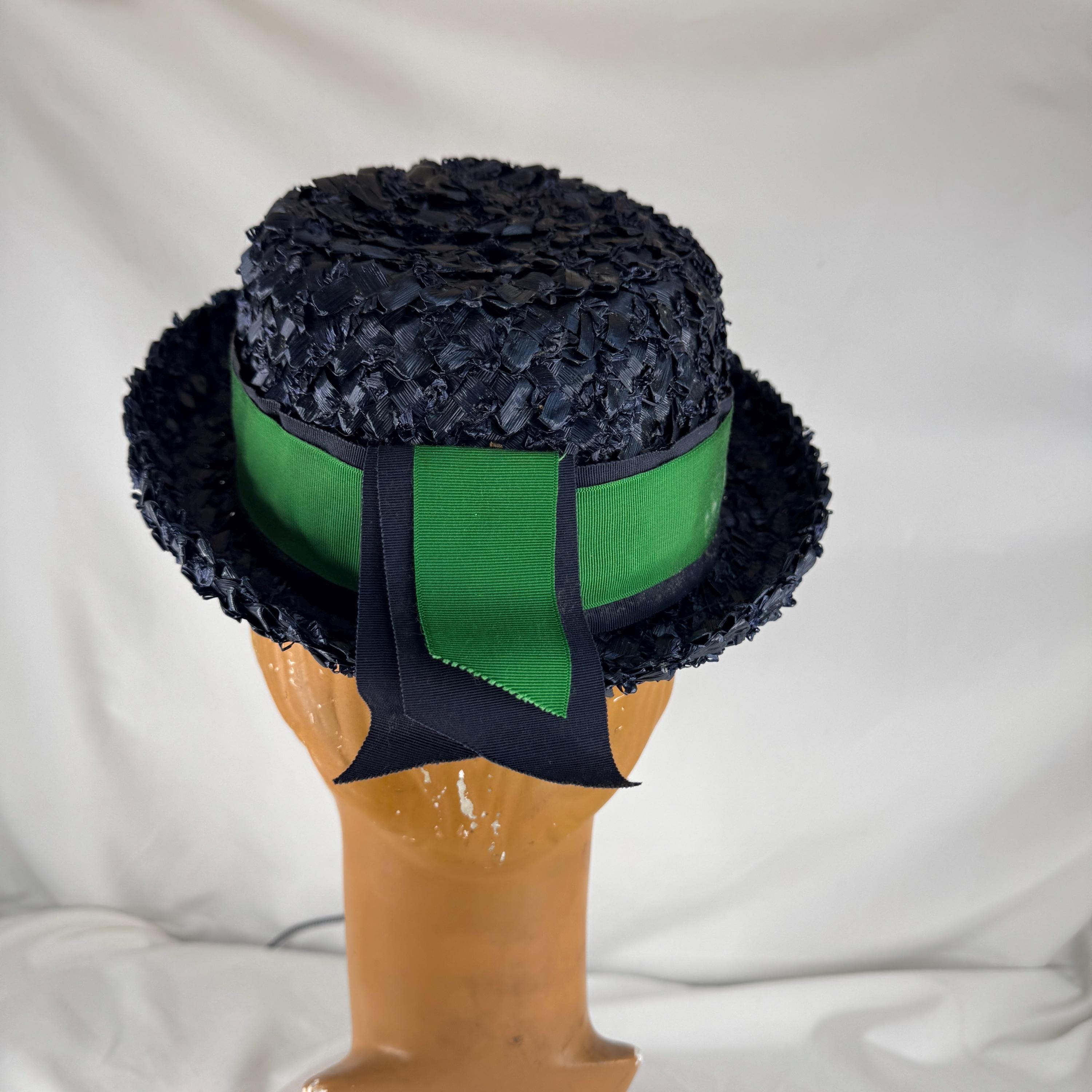 1950s Royal Blue Wool Halo Hat – Sculptural Vintage Tilt Hat 1950s Blue Hat - Etsy main image 3