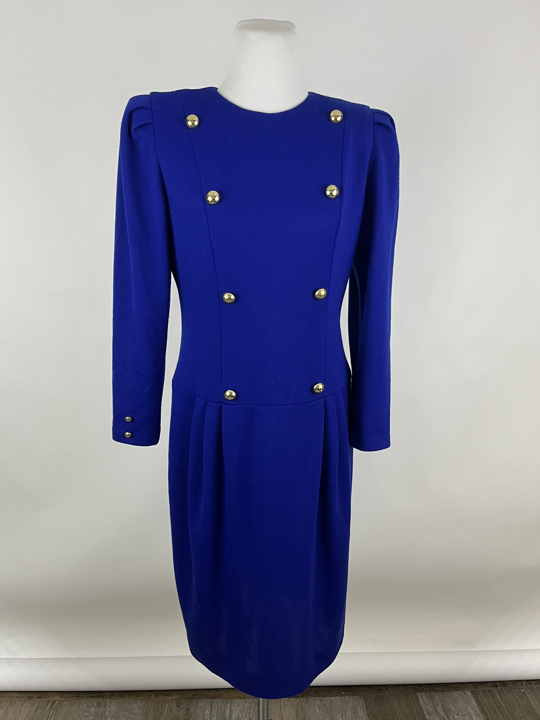 buttons blue dress Bright blue dress with collar and front buttons – GUNTINA main image 0