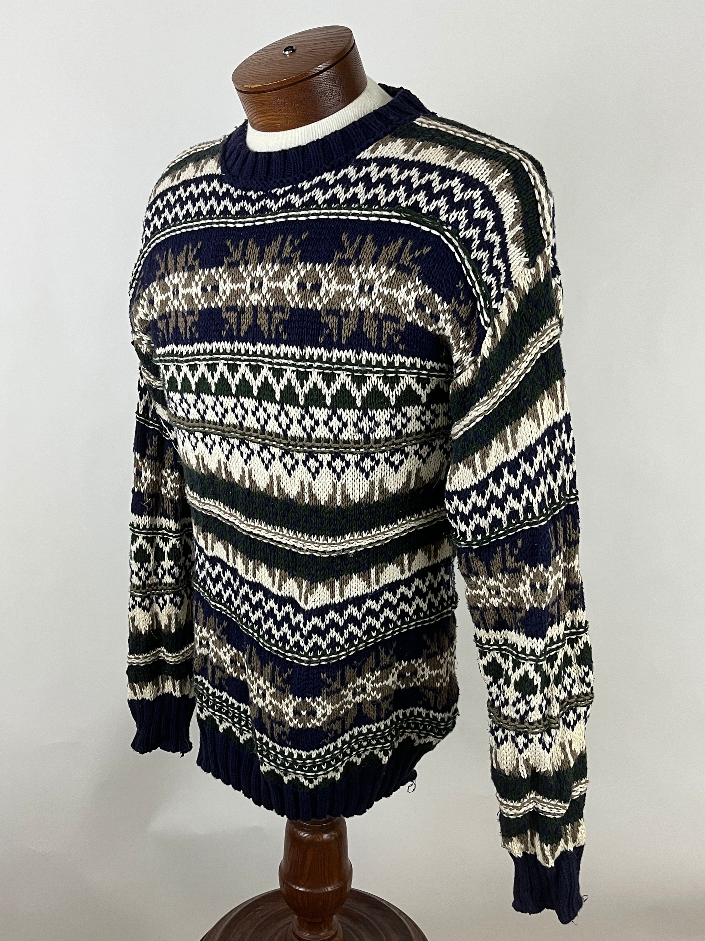 Vintage Eddie Bauer Sweater Cotton Stripe - Etsy