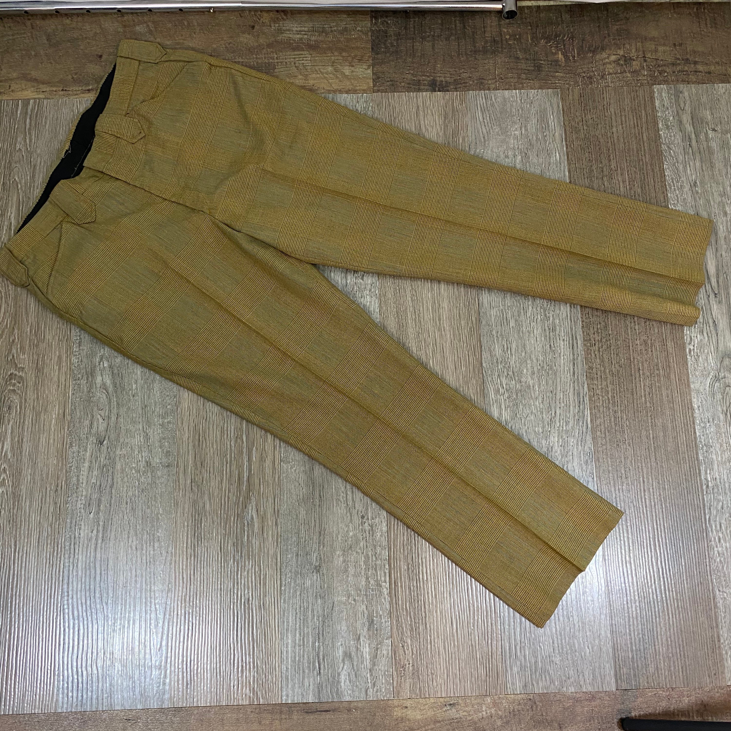 Orange Gray Brown Glen Plaid Pants 
